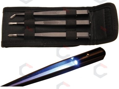 Pincetų su LED diodais rinkinys | 3 vnt. (3129)