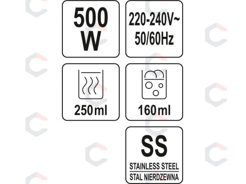 Pieno plakiklis | 500 W | 160 ml putoms | 250 ml šildymui (68470) 12