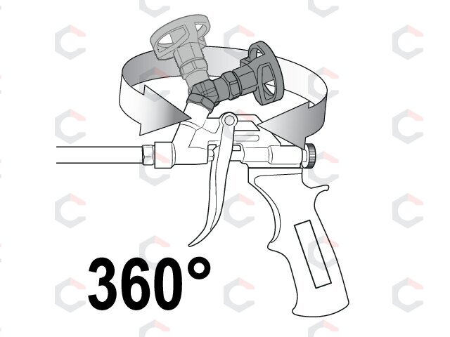Pistoletas montažinėms putoms | su 360° reguliuojamu lizdu (YT-67424) 2 Pistoletas montažinėms putoms | su 360° reguliuojamu lizdu (YT-67424) 2