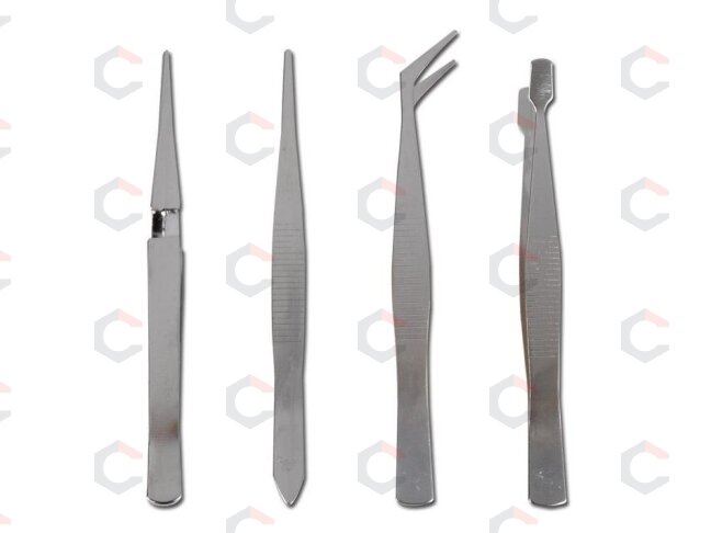 Pincetų rinkinys | 105-120 mm | 4 vnt. (TS4) Pincetų rinkinys | 105-120 mm | 4 vnt. (TS4)