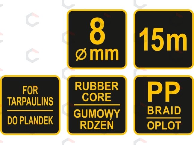Pinta elastinė guminė virvė | 8 mm x 15 m (85177) 2 Pinta elastinė guminė virvė | 8 mm x 15 m (85177) 2
