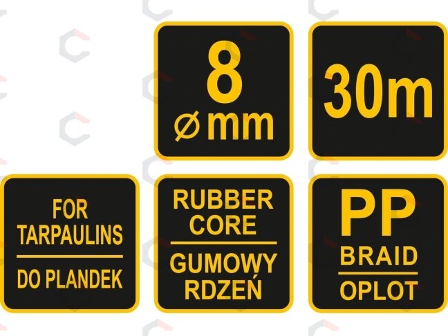 Pinta elastinė guminė virvė | 8 mm x 30 m (85178) 2