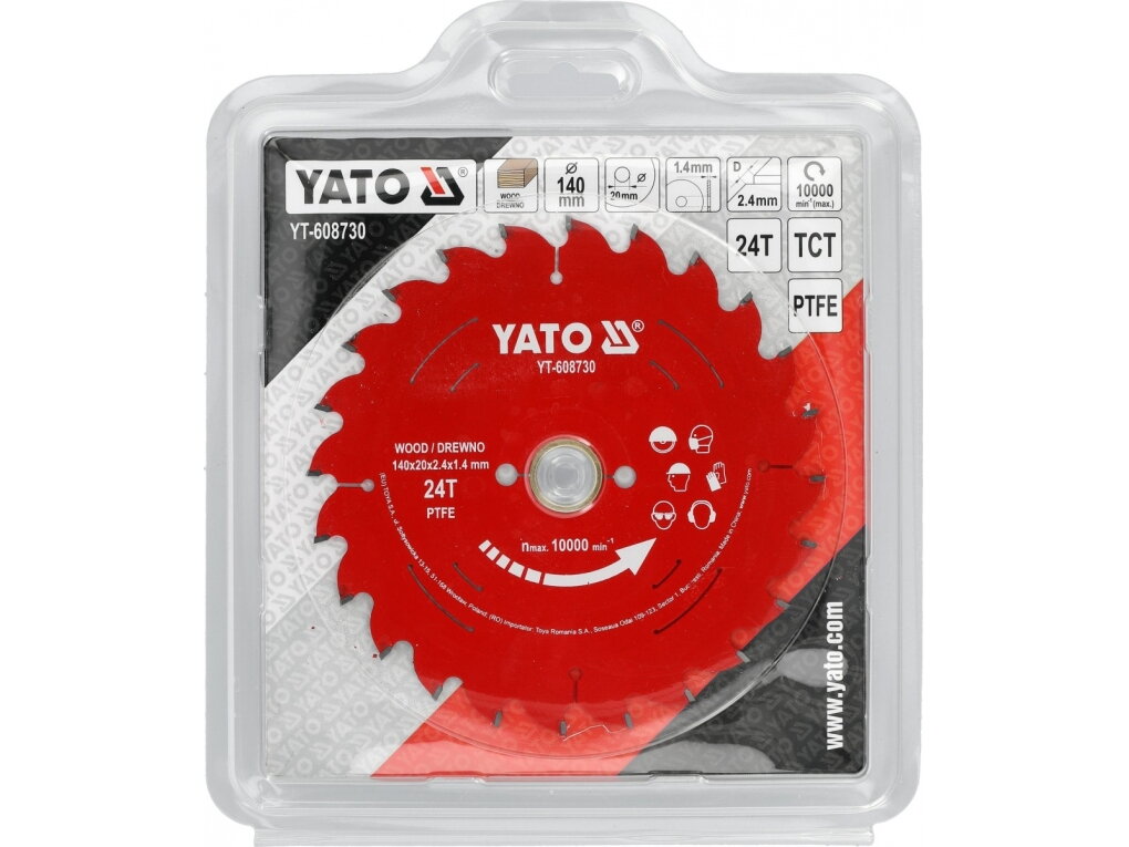 Pjovimo diskas medienai su PTFE danga, 140 × 20 mm, 24 dantų YATO (YT-608730) 3