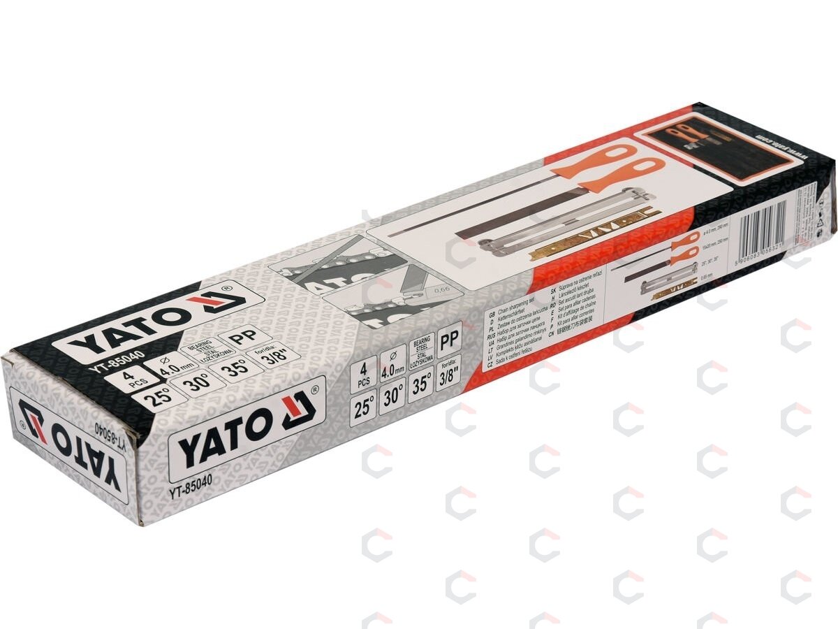 Pjūklo grandinės galandimo rinkinys | 4.0 mm | 4 vnt. (YT-85040) 3 Pjūklo grandinės galandimo rinkinys | 4.0 mm | 4 vnt. (YT-85040) 3