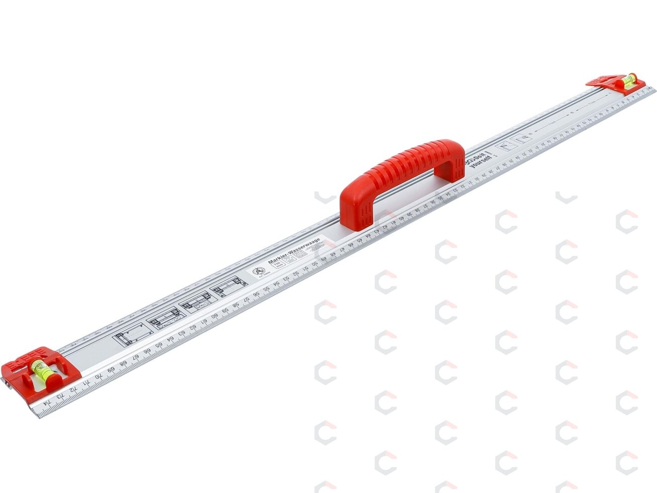 Pjovimo ir žymėjimo liniuotė | su rankena ir gulsčiuku | 750 mm (50866)
