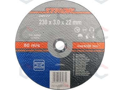 Pjovimo diskas metalo pjaustymui 230 x 3,0 x 22mm "Sthor" (08177) Pjovimo diskas metalo pjaustymui 230 x 3,0 x 22mm "Sthor" (08177)