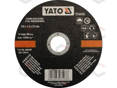 Pjovimo diskas metalui | 125x1.2x22,23 (YT-6103) Pjovimo diskas metalui | 125x1.2x22,23 (YT-6103)