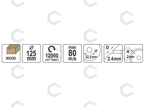 Pjovimo diskas medžiui | 125 mm (YT-59760) 4 Pjovimo diskas medžiui | 125 mm (YT-59760) 4