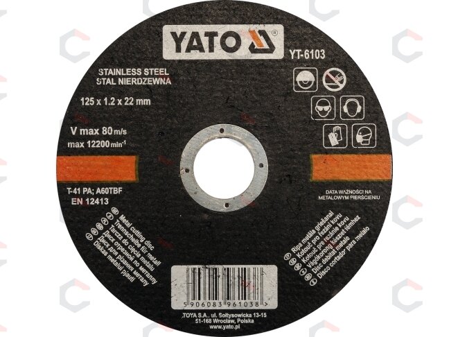 Pjovimo diskas metalui | 125x1.2x22,23 (YT-6103) Pjovimo diskas metalui | 125x1.2x22,23 (YT-6103)