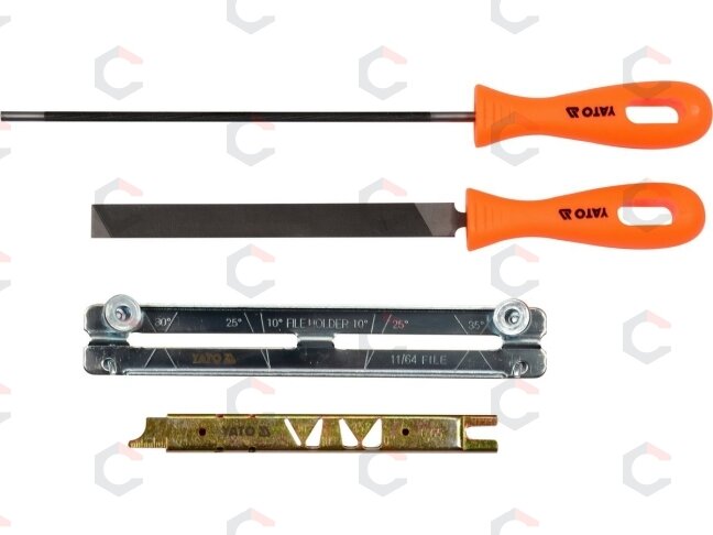 Pjūklo grandinės galandimo rinkinys | 4.0 mm | 4 vnt. (YT-85040) Pjūklo grandinės galandimo rinkinys | 4.0 mm | 4 vnt. (YT-85040)