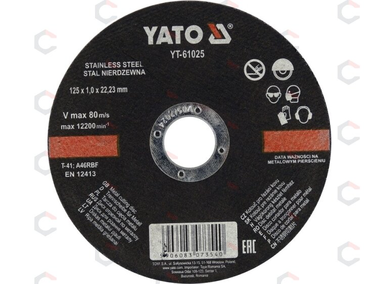 Pjovimo diskas metalui | 125x1.2x22,23 (YT-61025) Pjovimo diskas metalui | 125x1.2x22,23 (YT-61025)