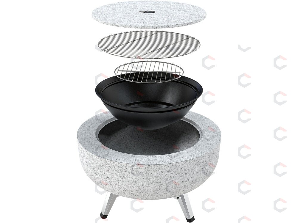 Plieninis židinys su grotelėmis | 3 viename: grilis, stalas, židinys | 43,5 cm (99718) 10 Plieninis židinys su grotelėmis | 3 viename: grilis, stalas, židinys | 43,5 cm (99718) 10