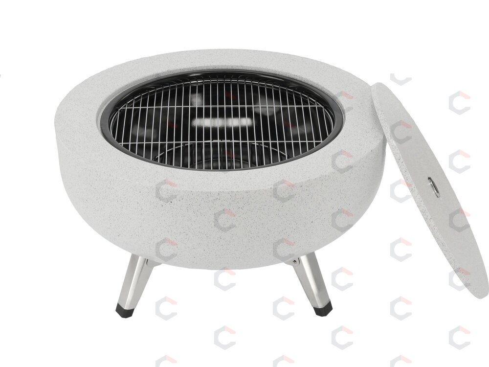 Plieninis židinys su grotelėmis | 3 viename: grilis, stalas, židinys | 43,5 cm (99718) 2 Plieninis židinys su grotelėmis | 3 viename: grilis, stalas, židinys | 43,5 cm (99718) 2