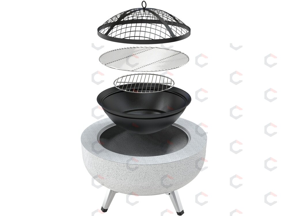 Plieninis židinys su grotelėmis | 3 viename: grilis, stalas, židinys | 43,5 cm (99718) 9 Plieninis židinys su grotelėmis | 3 viename: grilis, stalas, židinys | 43,5 cm (99718) 9
