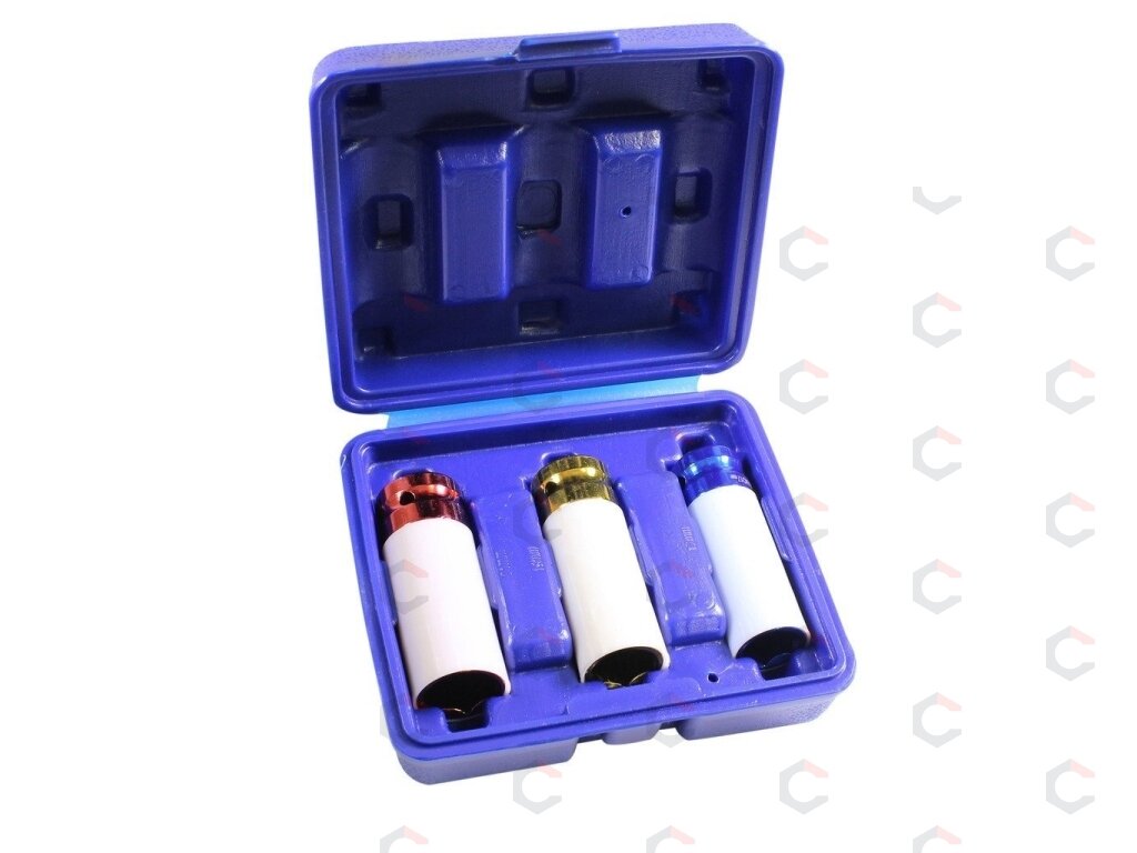 Plonasienių smūginių galvučių rinkinys su apsaugom | 12,5 mm (1/2") | 17/19/21 mm | 3 vnt. (SK7200) 5
