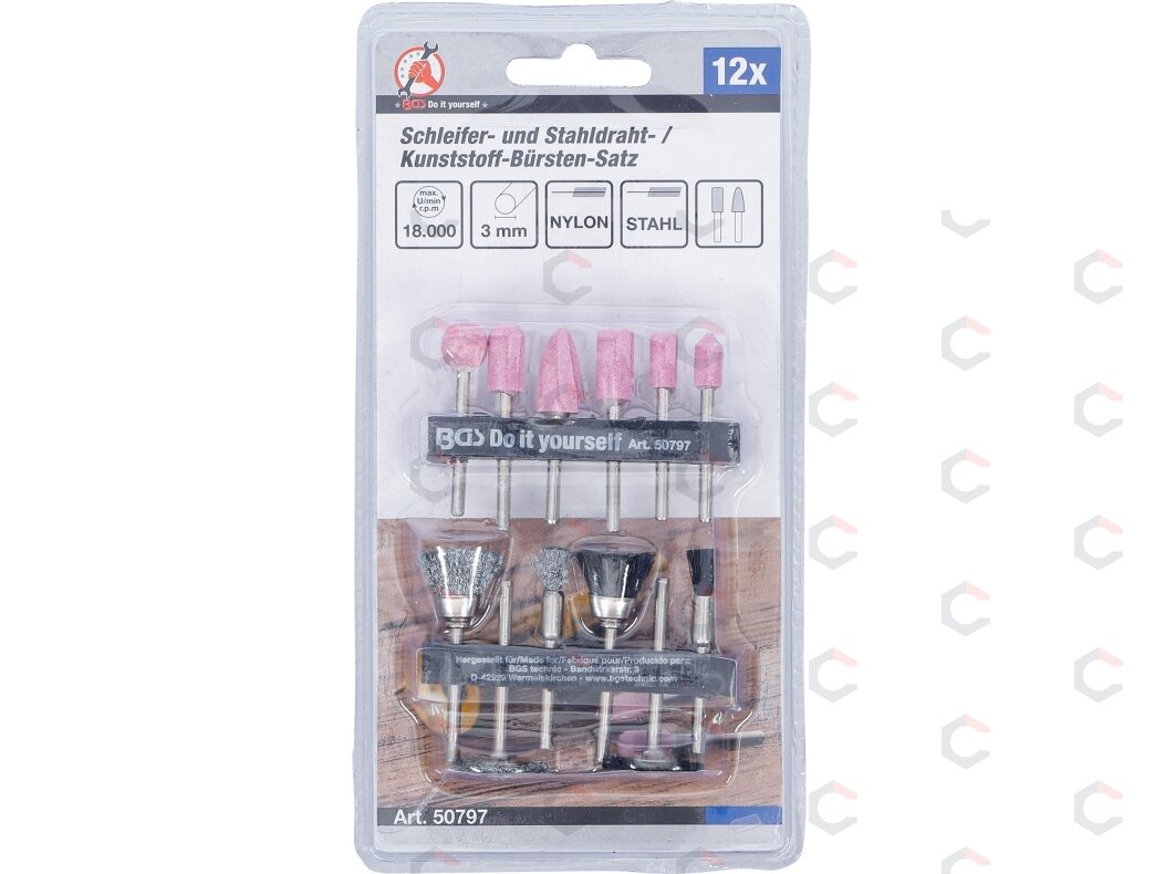 Plieninių / plastikinių / šlifavimo šepečių rinkinys | 12 vnt. (50797) 4 Plieninių / plastikinių / šlifavimo šepečių rinkinys | 12 vnt. (50797) 4