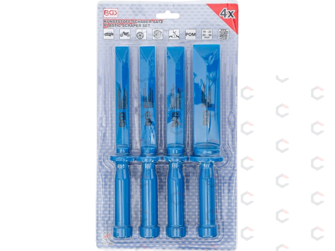 Plastikinių gramdiklių komplektas | 19 - 22 - 25 - 38 mm plotis | 4 vnt. (366) 2