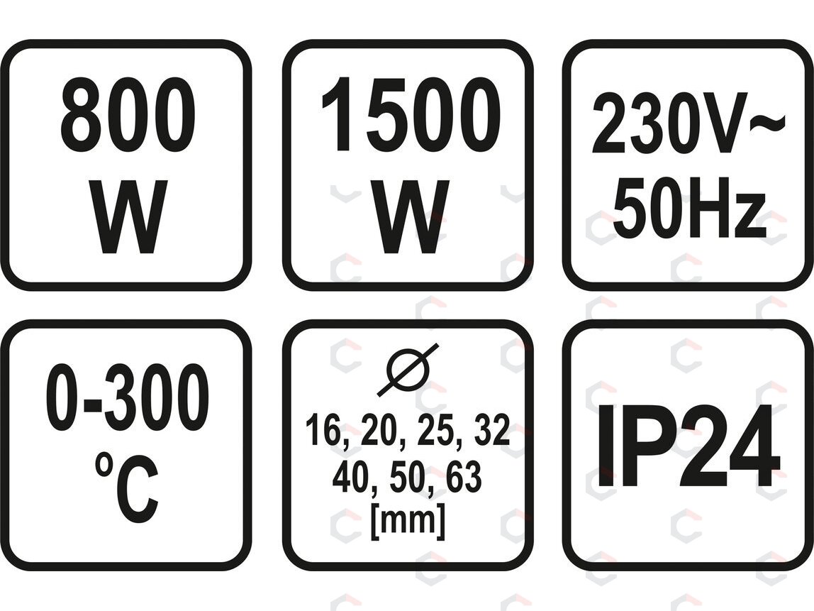 Plastikinių vamzdžių (PVC) suvirinimo aparatas | 0-300C | su rinkiniu (78910) 7