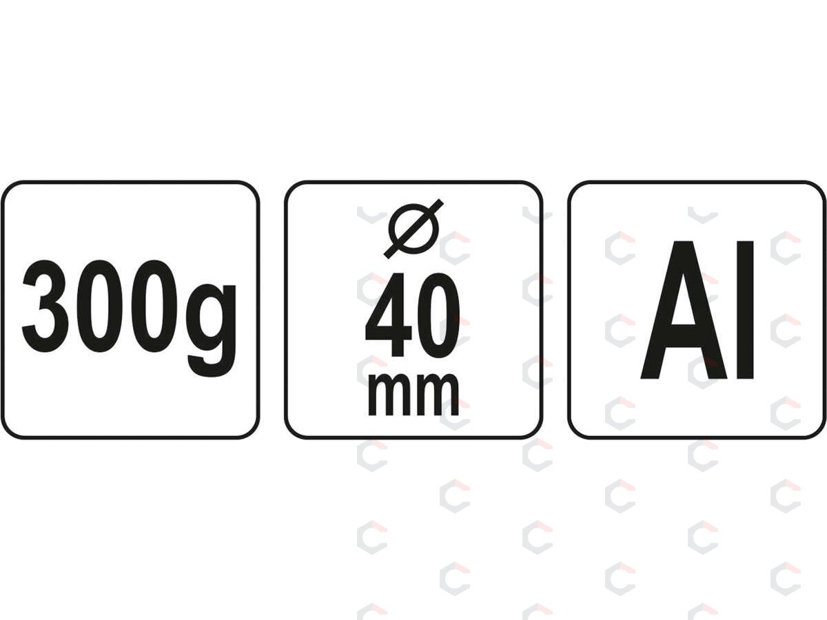 Plaktukas aliuminis | 40 mm / 300g (YT-45281) 2 Plaktukas aliuminis | 40 mm / 300g (YT-45281) 2