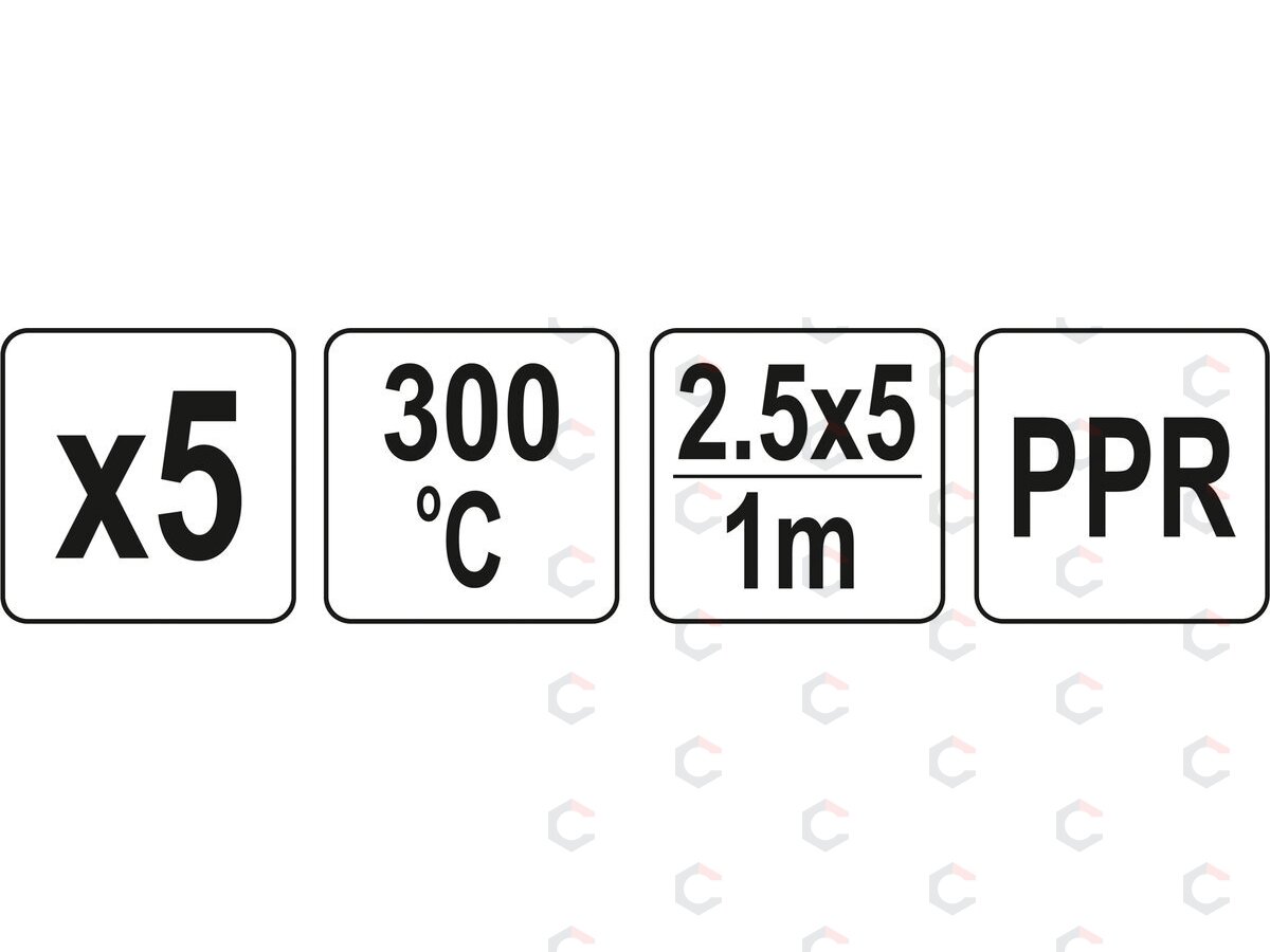 Plastiko suvirinimo juosta | polipropilenas (PPR) | 2.5X5 mm | 5х1m / 5 vnt. (YT-82307) 3 Plastiko suvirinimo juosta | polipropilenas (PPR) | 2.5X5 mm | 5х1m / 5 vnt. (YT-82307) 3