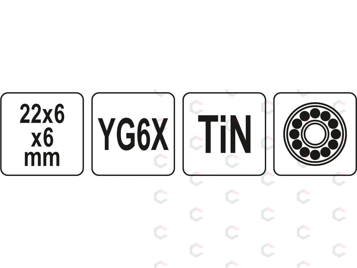 Plytelių pjoviklio ratukas keramikai su TiN danga 22 x 6 x 6 mm (YT-37151) 2
