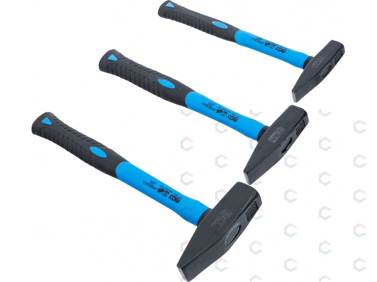 Plaktukų rinkinys | Stiklo pluošto rankena | DIN 1041 | 300 / 500 / 800 g | 3 vnt. (3845) 1
