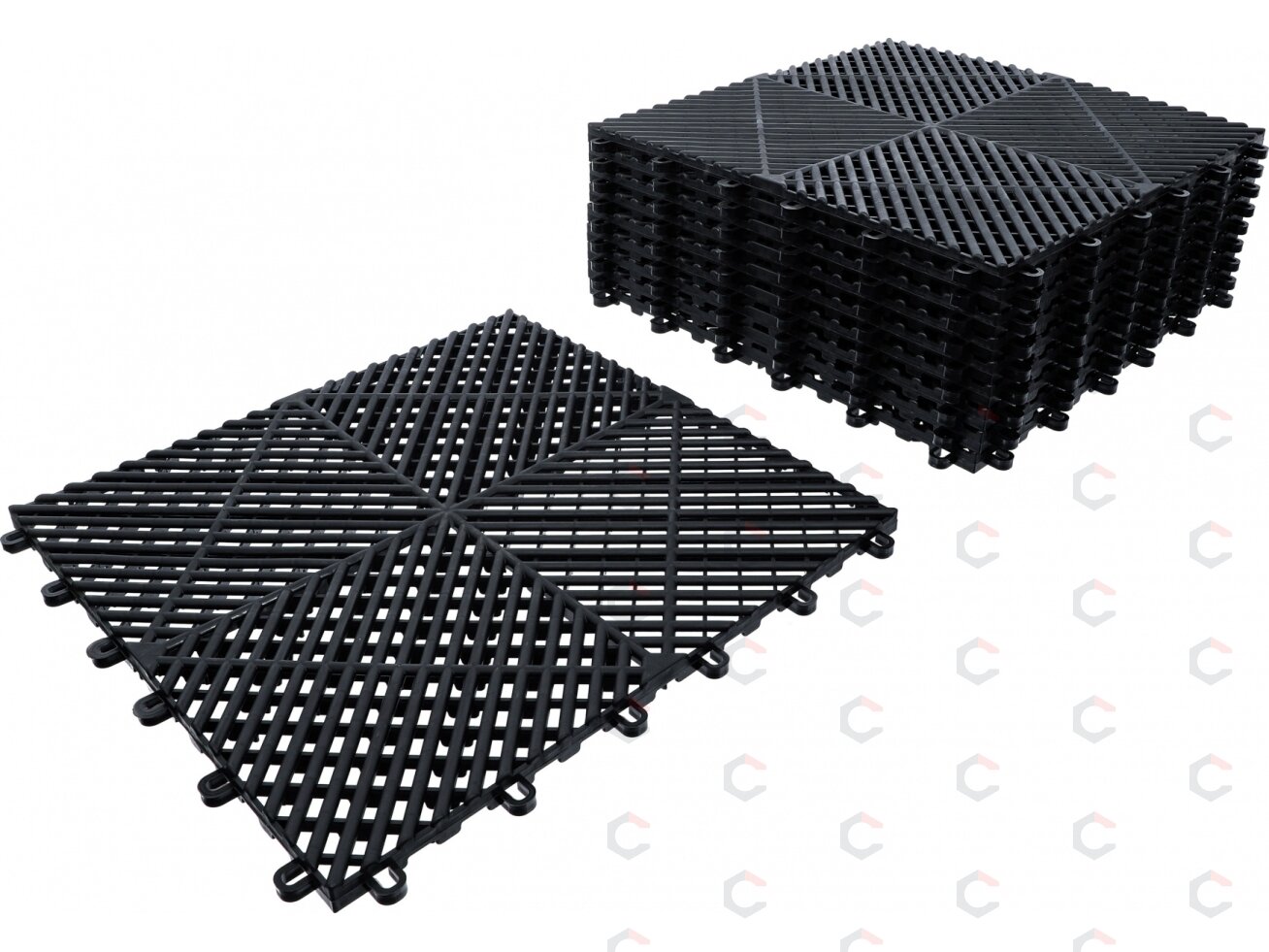 Plastikinių grindų plytelių rinkinys | paspaudimo sistema | 400 x 400 x 18 mm | 10 vnt. (74546) 2 Plastikinių grindų plytelių rinkinys | paspaudimo sistema | 400 x 400 x 18 mm | 10 vnt. (74546) 2