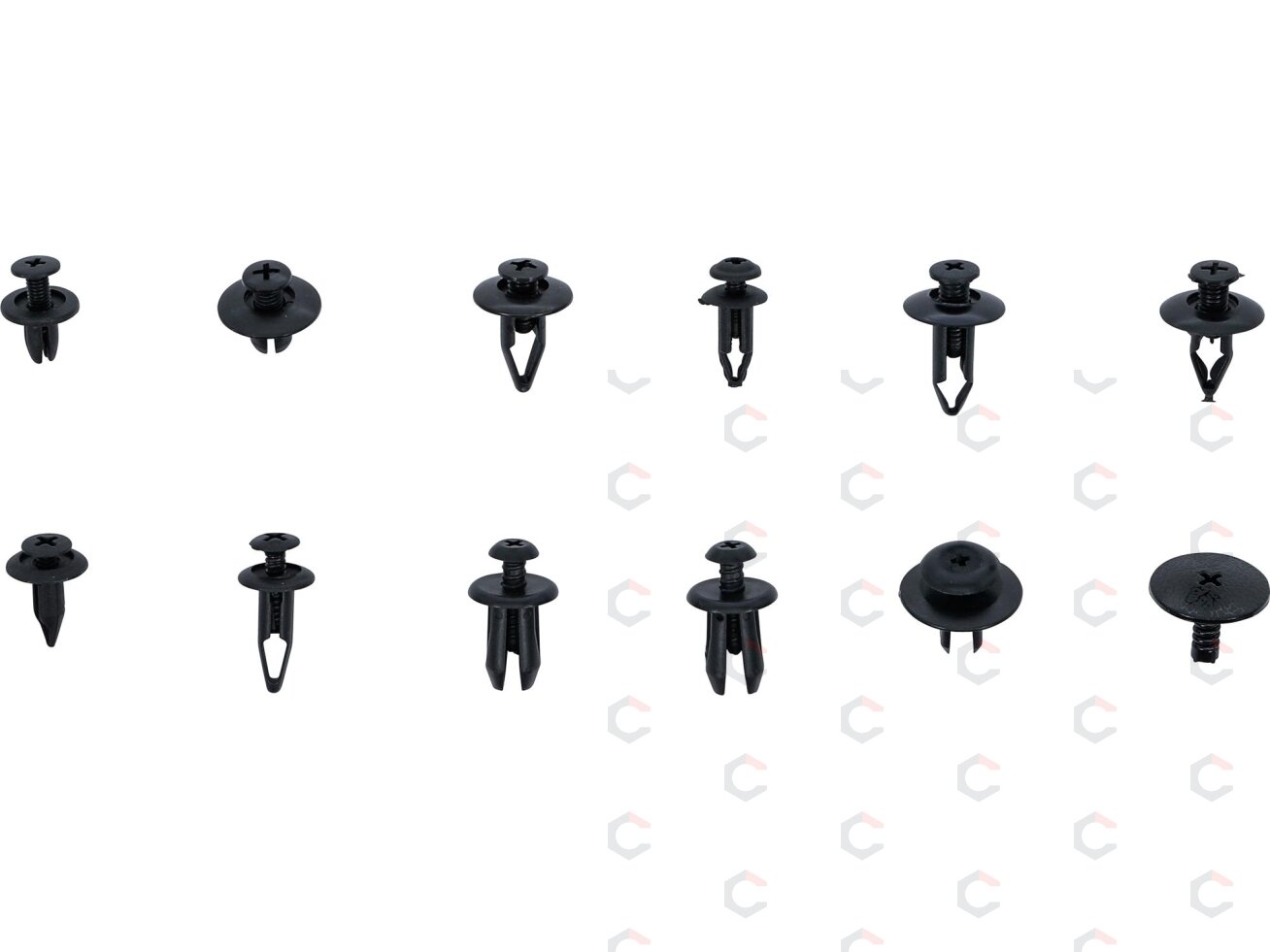Plastikinių įspaudimo tipo kniedžių asortimentas automobiliams Mazda, Honda, Ford, Nissan ir VW | 240 vnt. (9057) 1 Plastikinių įspaudimo tipo kniedžių asortimentas automobiliams Mazda, Honda, Ford, Nissan ir VW | 240 vnt. (9057) 1