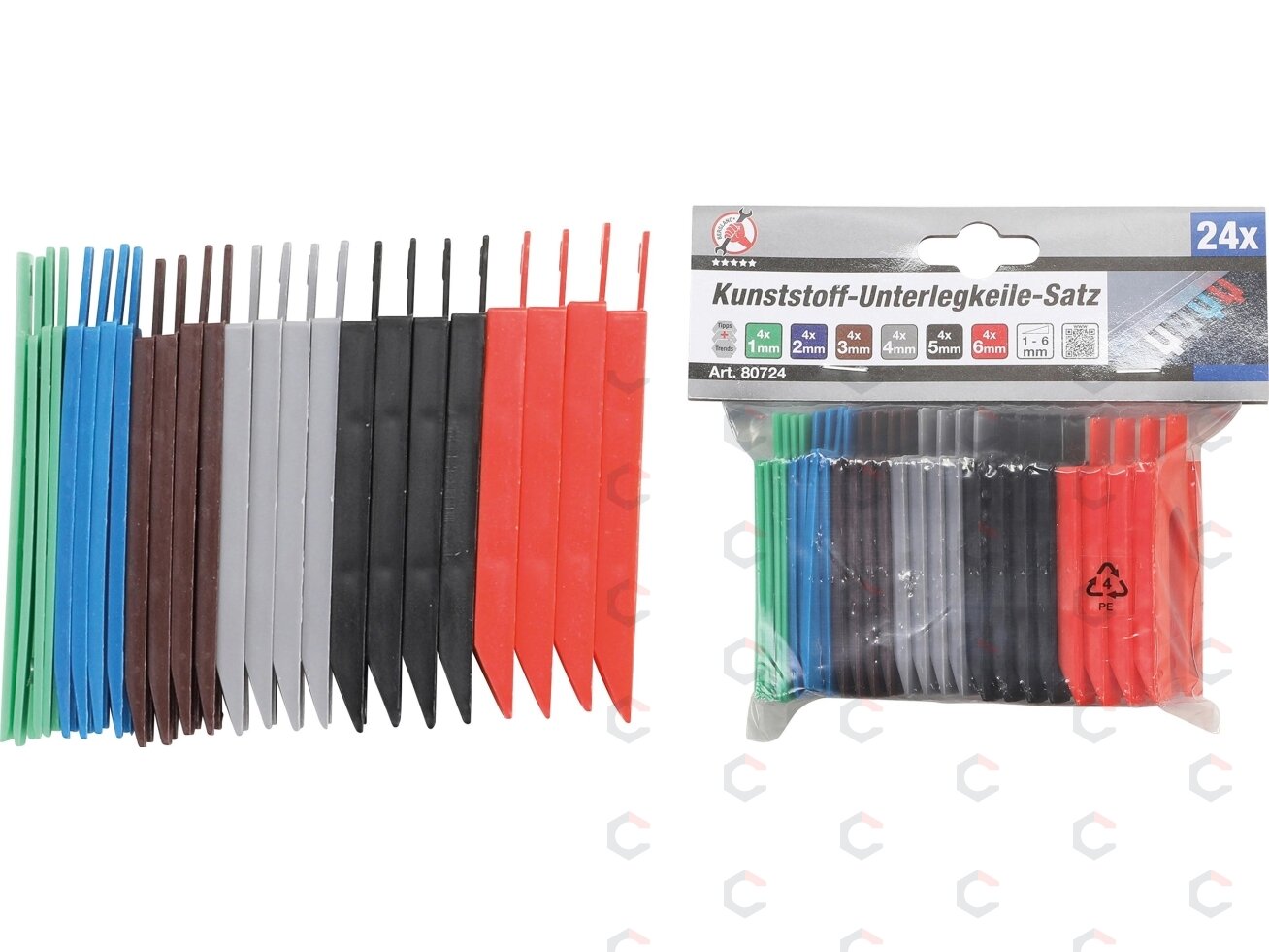 Plastikinių pleištų rinkinys | 24 vnt. (80724) 1 Plastikinių pleištų rinkinys | 24 vnt. (80724) 1