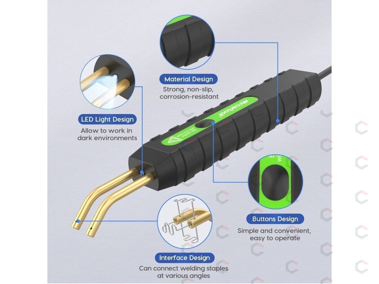 Plastiko remonto sistema / prietaisas | + 600 vnt kniedžių (HS80W) 1 Plastiko remonto sistema / prietaisas | + 600 vnt kniedžių (HS80W) 1
