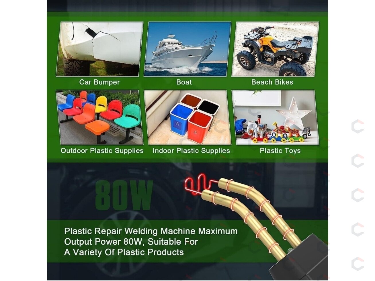Plastiko remonto sistema / prietaisas | + 600 vnt kniedžių (HS80W) 14 Plastiko remonto sistema / prietaisas | + 600 vnt kniedžių (HS80W) 14