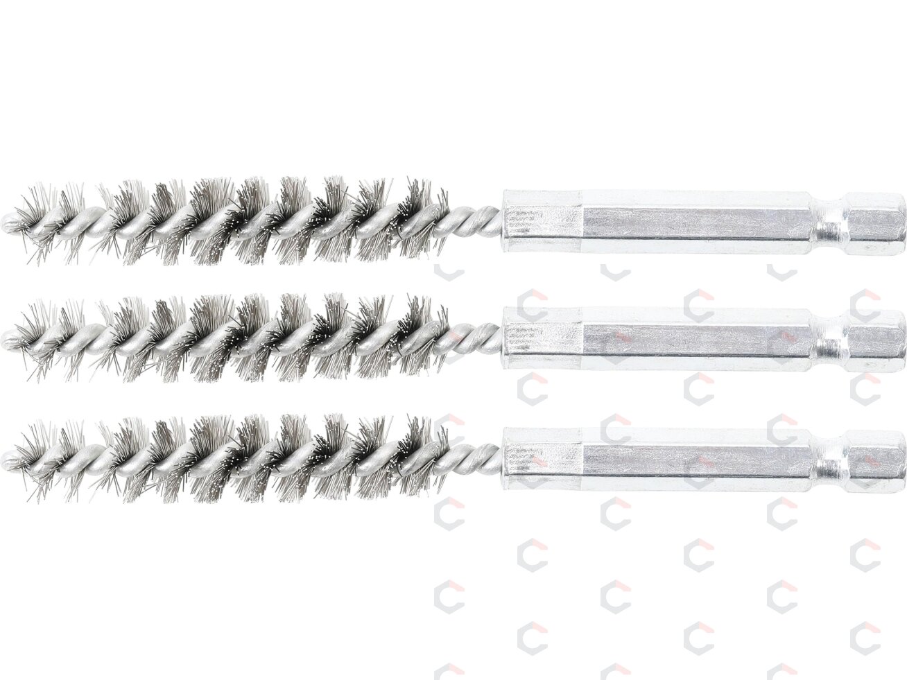 Plieniniai šepečiai vamzdeliams | 10 mm | 6,3 mm (1/4") | 3 vnt. (3078-10-S)