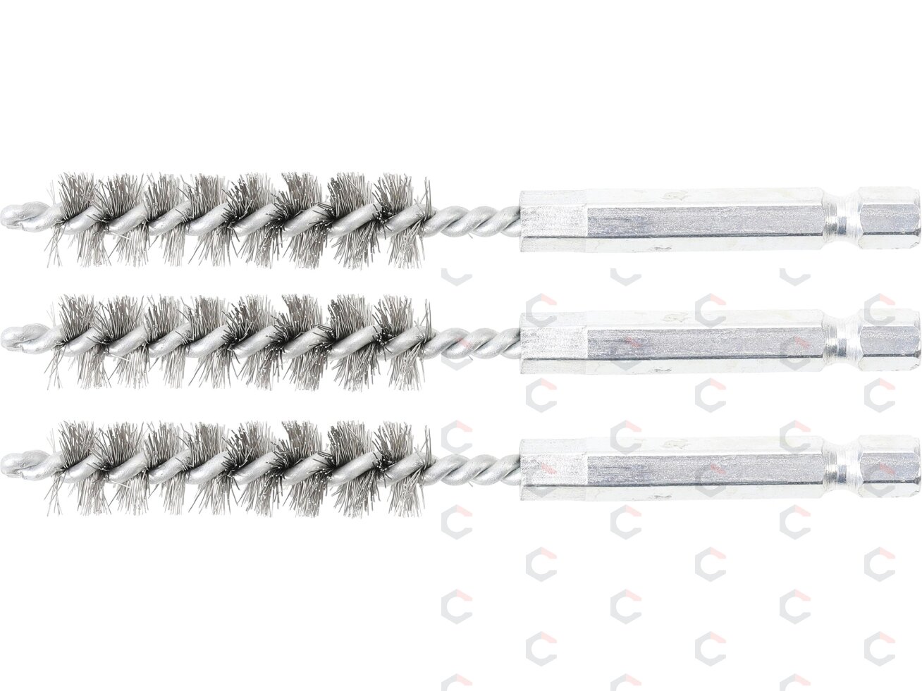 Plieniniai šepečiai vamzdeliams | 11 mm | 6,3 mm (1/4") | 3 vnt. (3078-11-S)