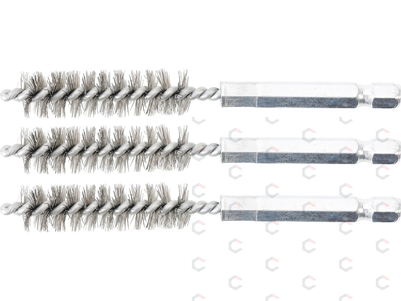 Plieniniai šepečiai vamzdeliams | 12 mm | 6,3 mm (1/4") | 3 vnt. (3078-12-S)