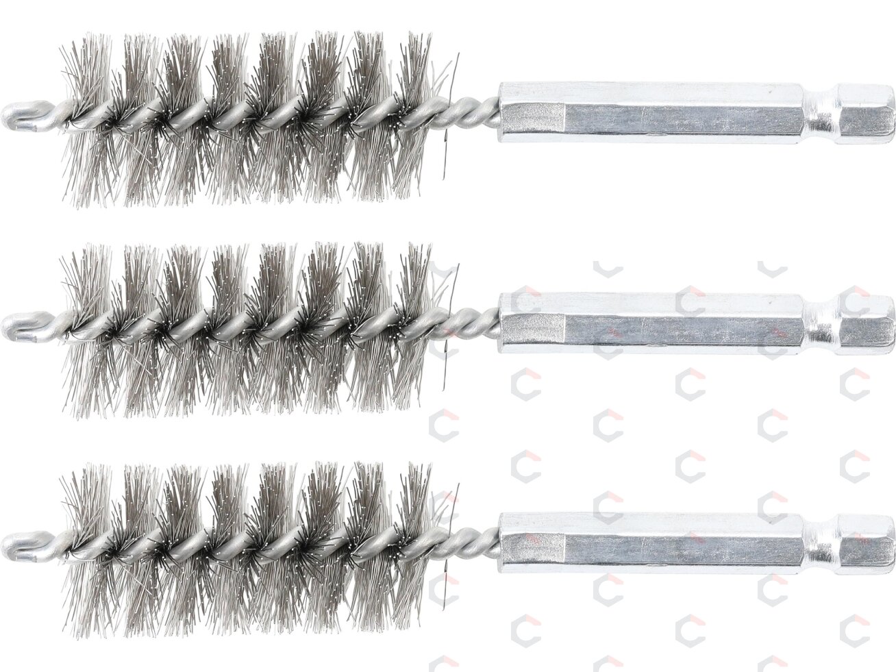 Plieniniai šepečiai vamzdeliams | 19 mm | 6,3 mm (1/4") | 3 vnt. (3078-19-S) Plieniniai šepečiai vamzdeliams | 19 mm | 6,3 mm (1/4") | 3 vnt. (3078-19-S)