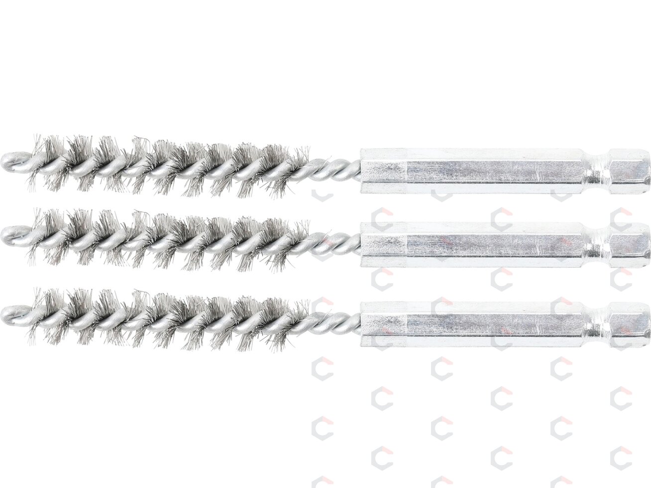 Plieniniai šepečiai vamzdeliams | 9 mm | 6,3 mm (1/4") | 3 vnt. (3078-9-S) Plieniniai šepečiai vamzdeliams | 9 mm | 6,3 mm (1/4") | 3 vnt. (3078-9-S)