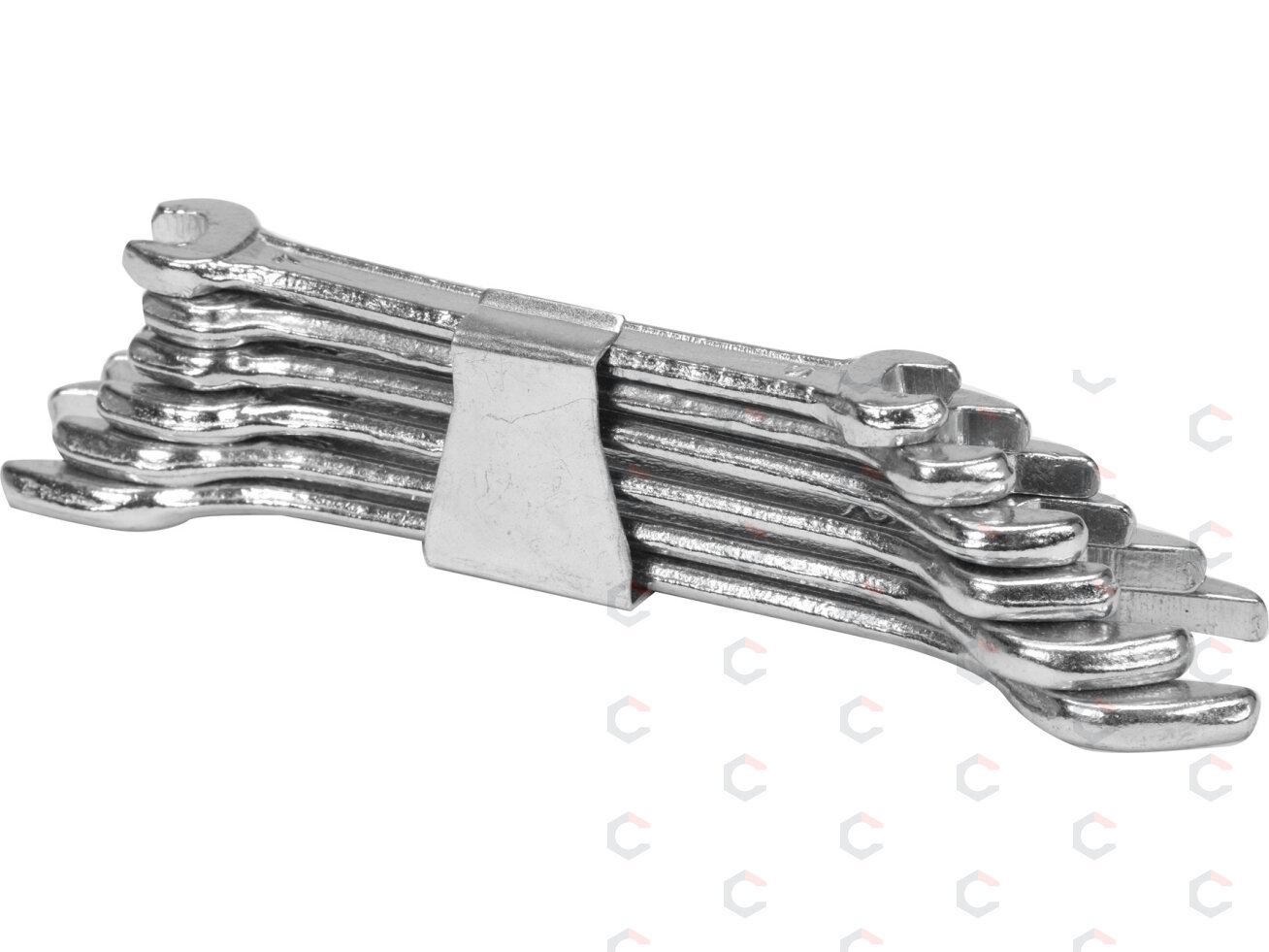Plokščių raktų rinkinys atviru galu 6 vnt, 6-17 mm (50560) 1