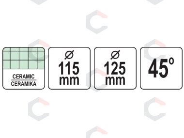 Plokščių šlifavimo sistema | 45° | 125 mm šlifuokliui (YT-82985) 4
