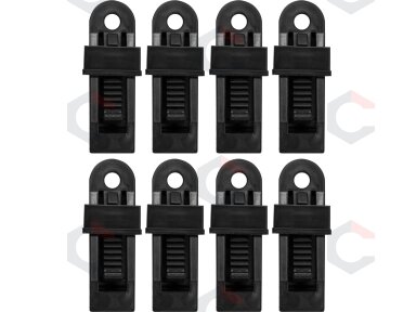 Plastikiniai nailoniniai klipsai | Tentų / palapinių tvirtinimui | 8 vnt. (85172) Plastikiniai nailoniniai klipsai | Tentų / palapinių tvirtinimui | 8 vnt. (85172)