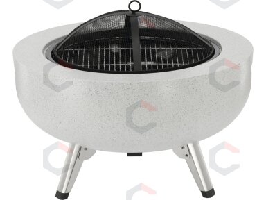 Plieninis židinys su grotelėmis | 3 viename: grilis, stalas, židinys | 43,5 cm (99718)