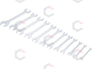 Plokščių raktų rinkinys atvirais galais | 6 x 7 - 30 x 32 mm | 12 vnt. (1233) Plokščių raktų rinkinys atvirais galais | 6 x 7 - 30 x 32 mm | 12 vnt. (1233)