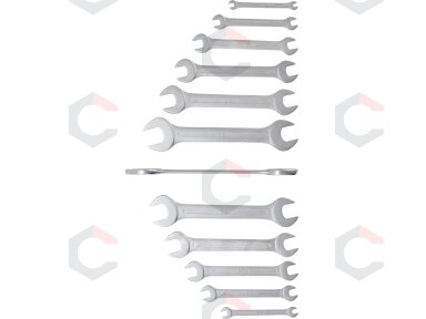 Plokščių raktų rinkinys atviru galu | 6 - 32 mm | 12 vnt. (30601) Plokščių raktų rinkinys atviru galu | 6 - 32 mm | 12 vnt. (30601)