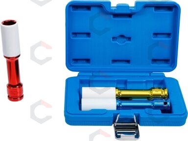 Plonasienių smūginių galvučių rinkinys su apsaugom | 12,5 mm (1/2") | 150 mm | 17/19/21 mm | 3 vnt. (7100) Plonasienių smūginių galvučių rinkinys su apsaugom | 12,5 mm (1/2") | 150 mm | 17/19/21 mm | 3 vnt. (7100)