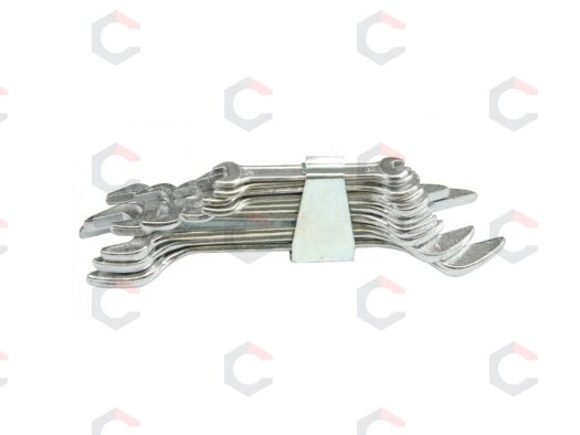 Plokščių raktų rinkinys atviru galu 8 vnt, 6-22 mm (50590)