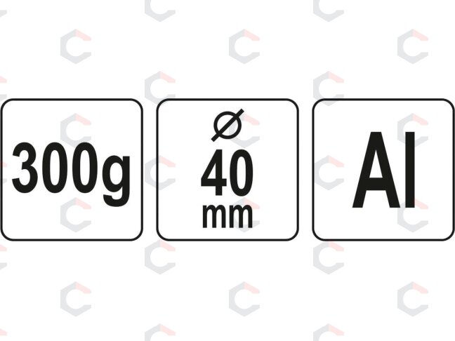 Plaktukas aliuminis | 40 mm / 300g (YT-45281) 2 Plaktukas aliuminis | 40 mm / 300g (YT-45281) 2