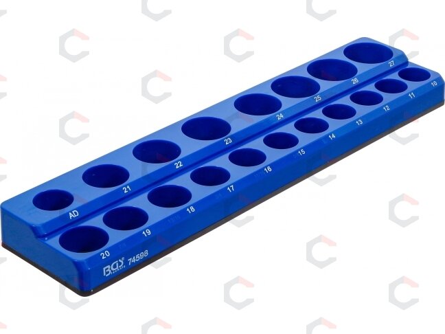 Plastikinis galvučių laikiklis | magnetinis | 12,5 mm (1/2") | 19 vietų (74598)