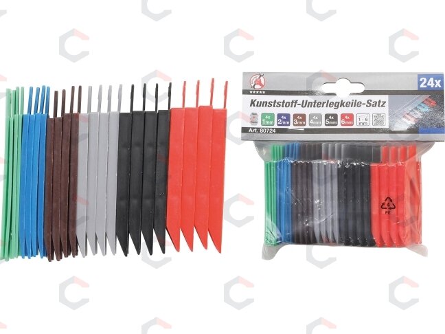 Plastikinių pleištų rinkinys | 24 vnt. (80724) 1 Plastikinių pleištų rinkinys | 24 vnt. (80724) 1