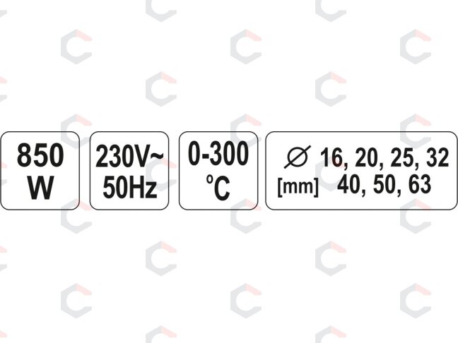 Plastikinių vamzdžių (PVC) suvirinimo aparatas 0-300C | Led ekranas | su rinkiniu (YT-82250) 5 Plastikinių vamzdžių (PVC) suvirinimo aparatas 0-300C | Led ekranas | su rinkiniu (YT-82250) 5