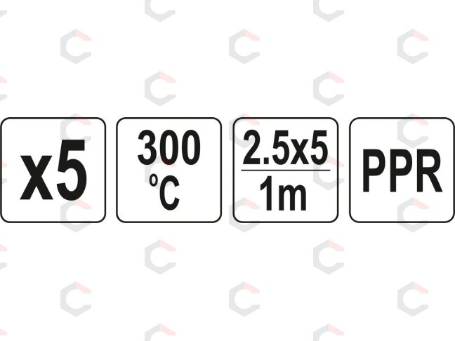 Plastiko suvirinimo juosta | polipropilenas (PPR) | 2.5X5 mm | 5х1m / 5 vnt. (YT-82307) 3