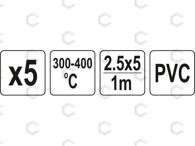 Plastiko suvirinimo juosta | polivinilchloridas (PVC) | 2.5X5 mm | 5х1m / 5 vnt. (YT-82306) 3 Plastiko suvirinimo juosta | polivinilchloridas (PVC) | 2.5X5 mm | 5х1m / 5 vnt. (YT-82306) 3